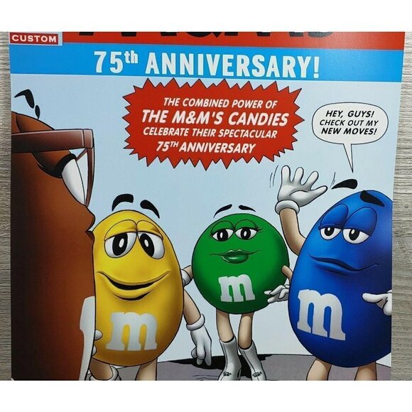 M&M'S 2016 Marvel Custom 75th Anniversary Multicolor Chocolate Candy Wall Poster - Picture 3 of 5